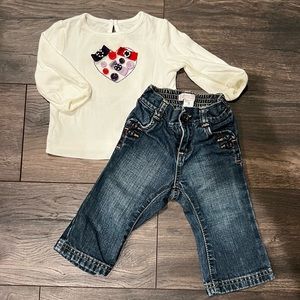 Cute button outfit 6-12 months